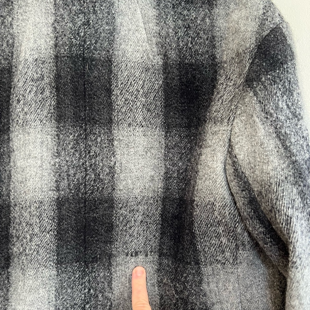 Madewell The Oversized Dorset Blazer Buffalo Check Boiled Wool, Grey/Black, XS - Picture 12 of 13